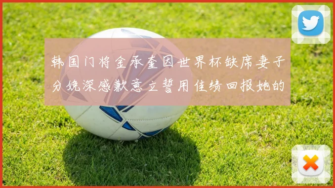 韩国门将金承奎因世界杯缺席妻子分娩深感歉意立誓用佳绩回报她的支持与爱